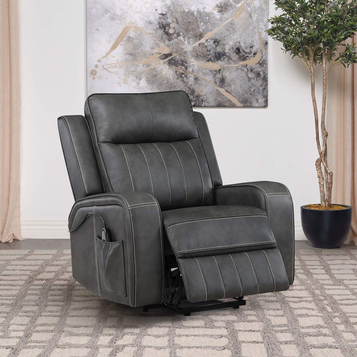 603194P Raelynn Upholstered Power Lift Recliner Chair Grey