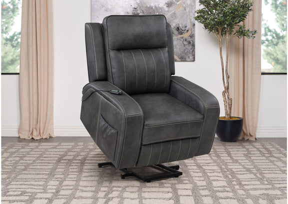 603194P Raelynn Upholstered Power Lift Recliner Chair Grey
