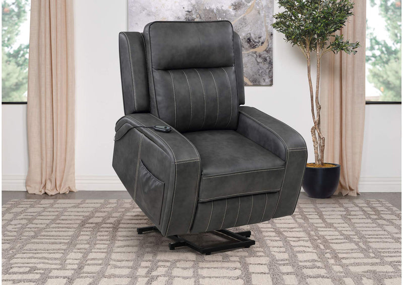 603194P Raelynn Upholstered Power Lift Recliner Chair Grey