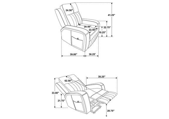 603194P Raelynn Upholstered Power Lift Recliner Chair Grey