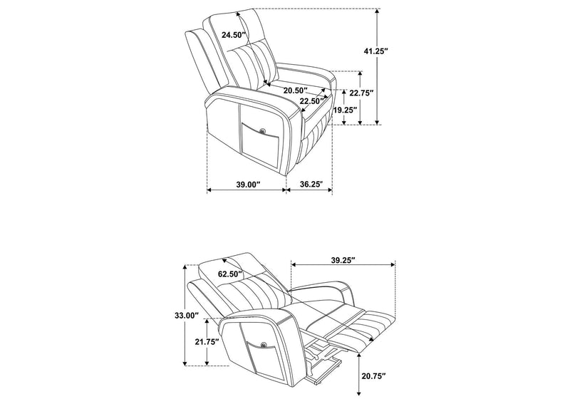 603194P Raelynn Upholstered Power Lift Recliner Chair Grey