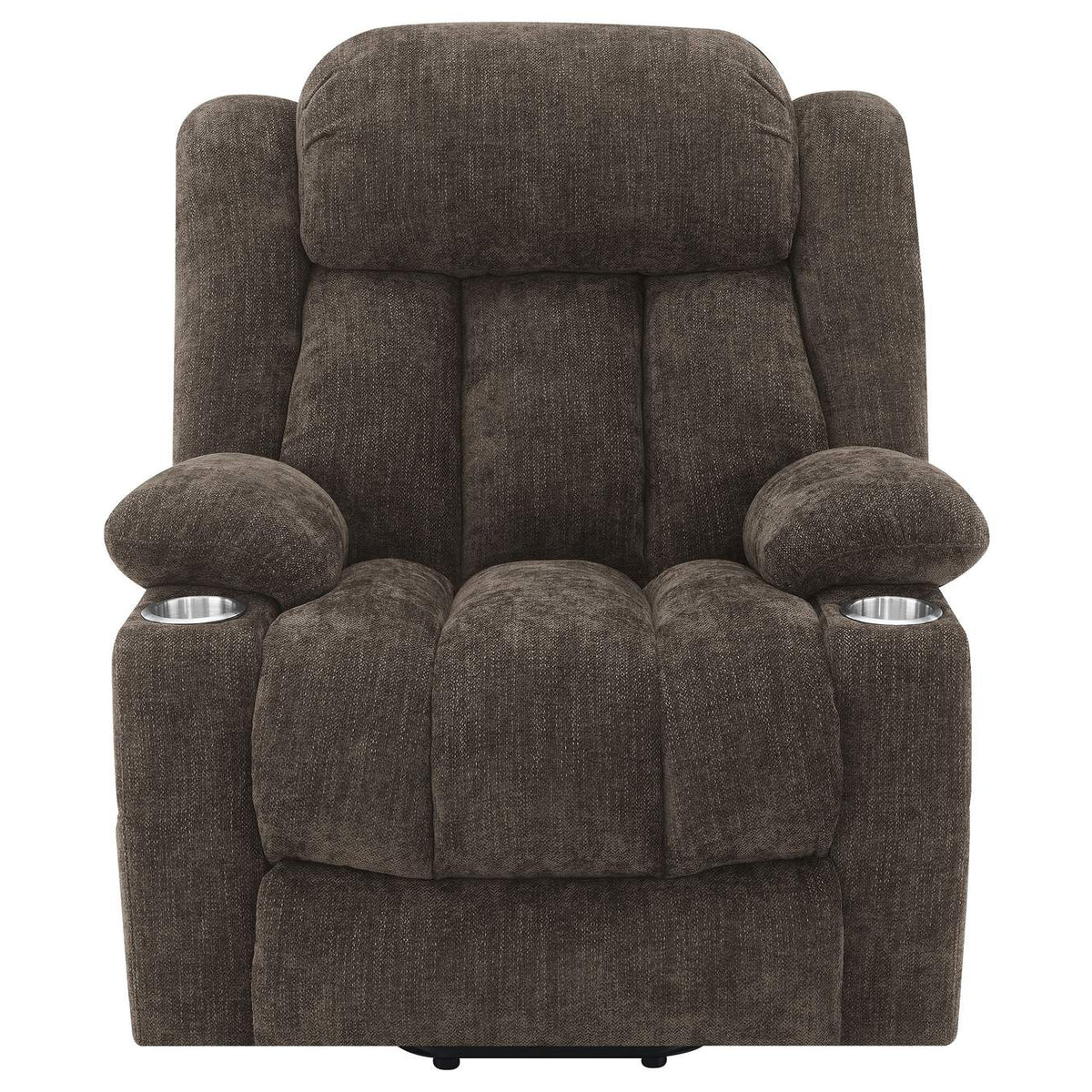 603233P Houston Upholstered Power Lift Recliner Chair Dark Brown