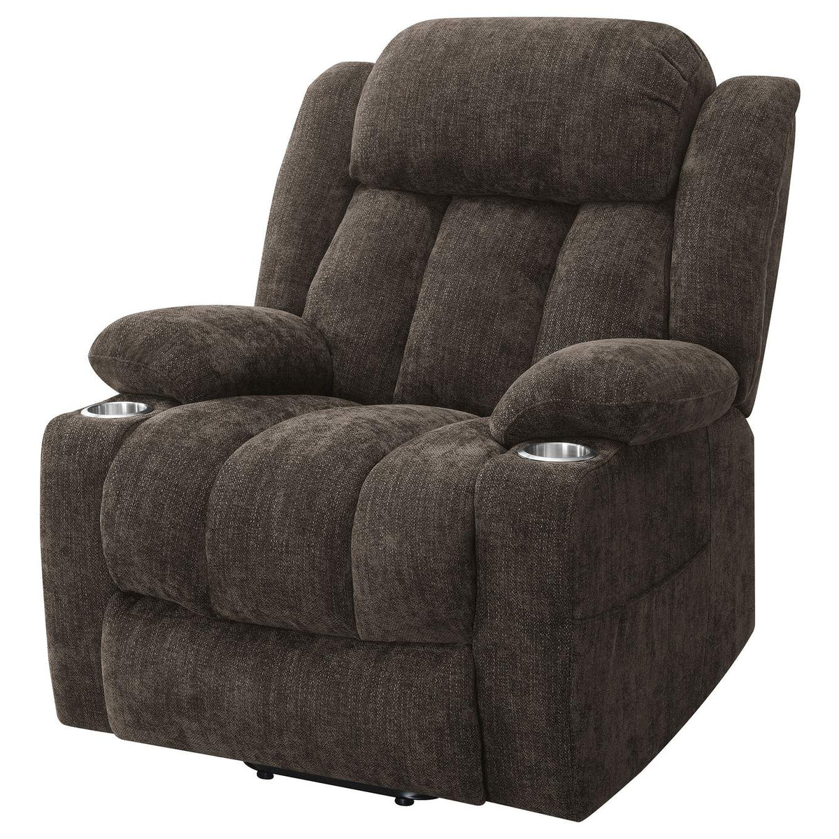 603233P Houston Upholstered Power Lift Recliner Chair Dark Brown