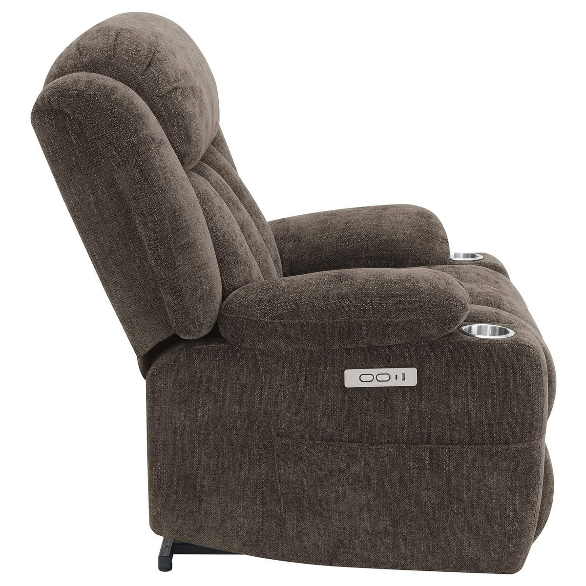 603233P Houston Upholstered Power Lift Recliner Chair Dark Brown