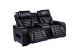 603251PP-S2 Zuma 2-piece Faux Leather Dual Power LED Sofa Set Black