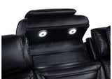 603251PP-S3 Zuma 3-piece Faux Leather Dual Power LED Sofa Set Black