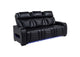 603251PP Zuma Faux Leather Dual Power Reclining LED Sofa Black