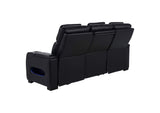 603251PP Zuma Faux Leather Dual Power Reclining LED Sofa Black
