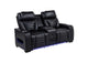 603252PP Zuma Faux Leather Dual Power Reclining LED Loveseat Black