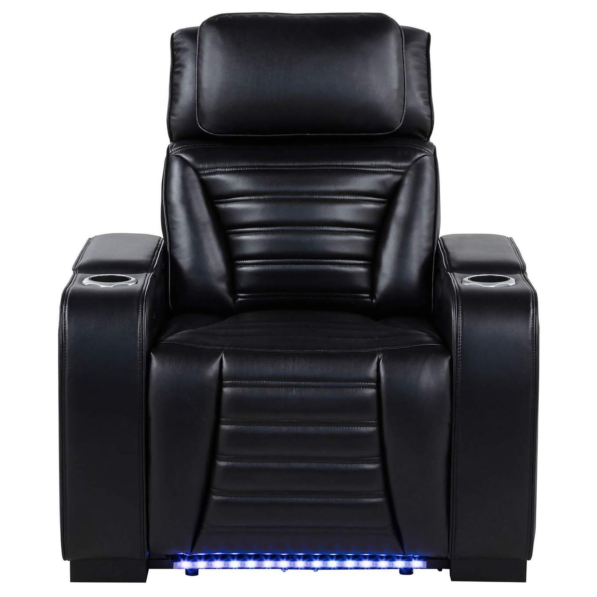 603253PP Zuma Faux Leather Upholstered Dual Power LED Recliner Black