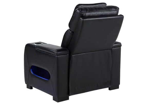 603253PP Zuma Faux Leather Upholstered Dual Power LED Recliner Black