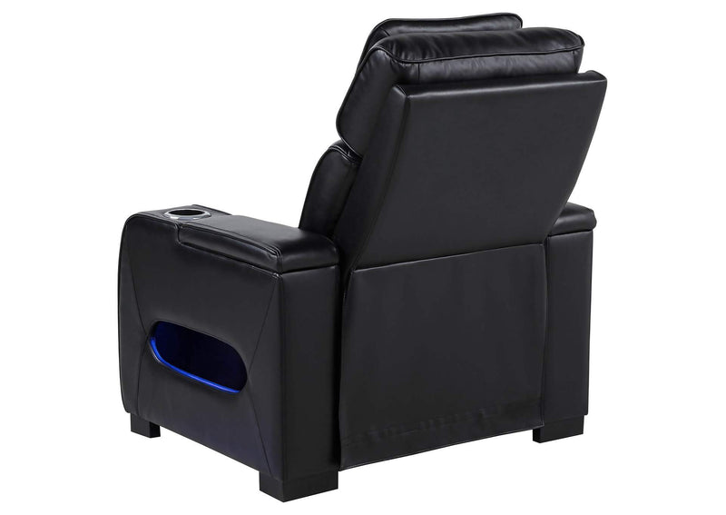 603253PP Zuma Faux Leather Upholstered Dual Power LED Recliner Black