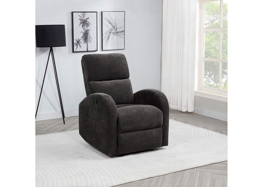 603293P Grant Fabric Upholstered Power Recliner Chair Charcoal Grey