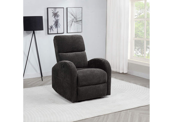 603293P Grant Fabric Upholstered Power Recliner Chair Charcoal Grey