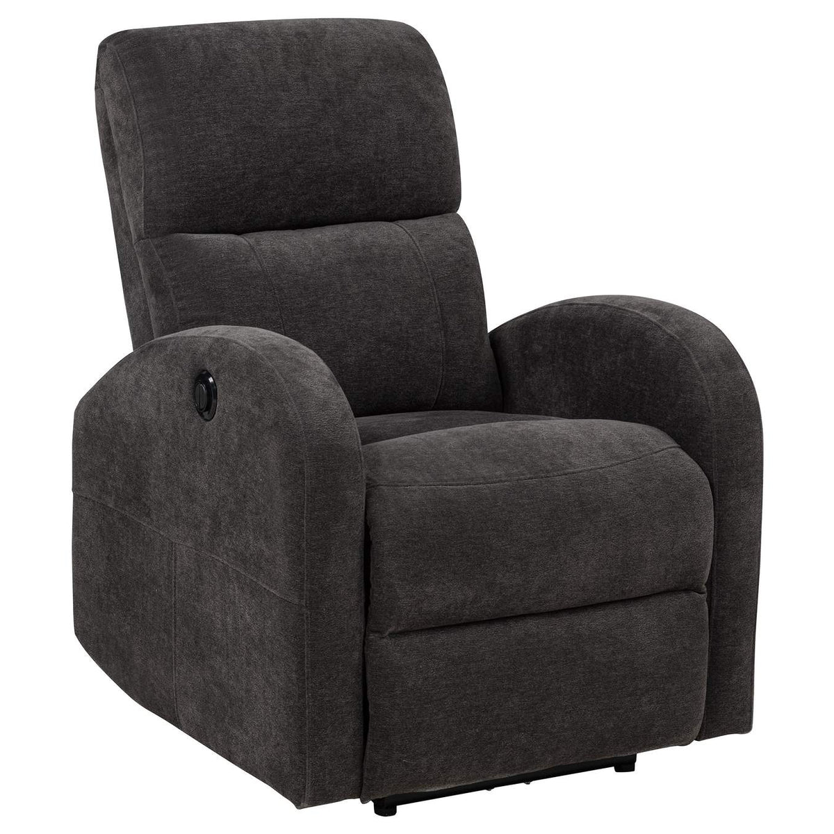 603293P Grant Fabric Upholstered Power Recliner Chair Charcoal Grey