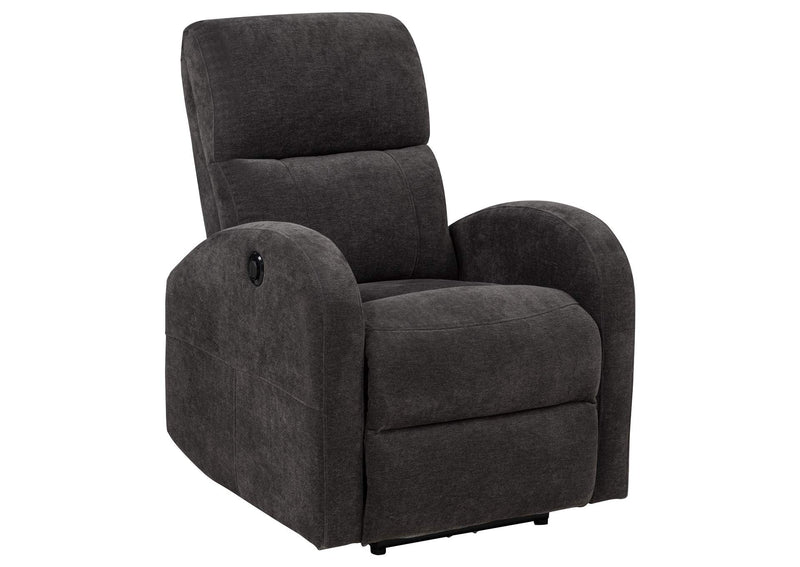 603293P Grant Fabric Upholstered Power Recliner Chair Charcoal Grey