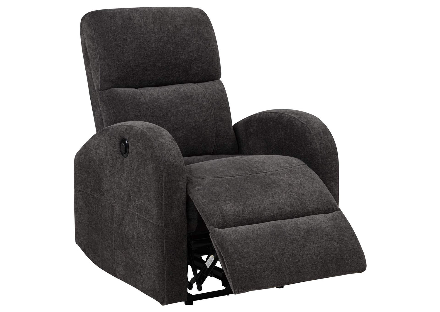 603293P Grant Fabric Upholstered Power Recliner Chair Charcoal Grey