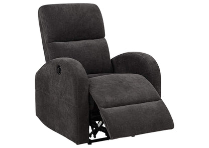 603293P Grant Fabric Upholstered Power Recliner Chair Charcoal Grey