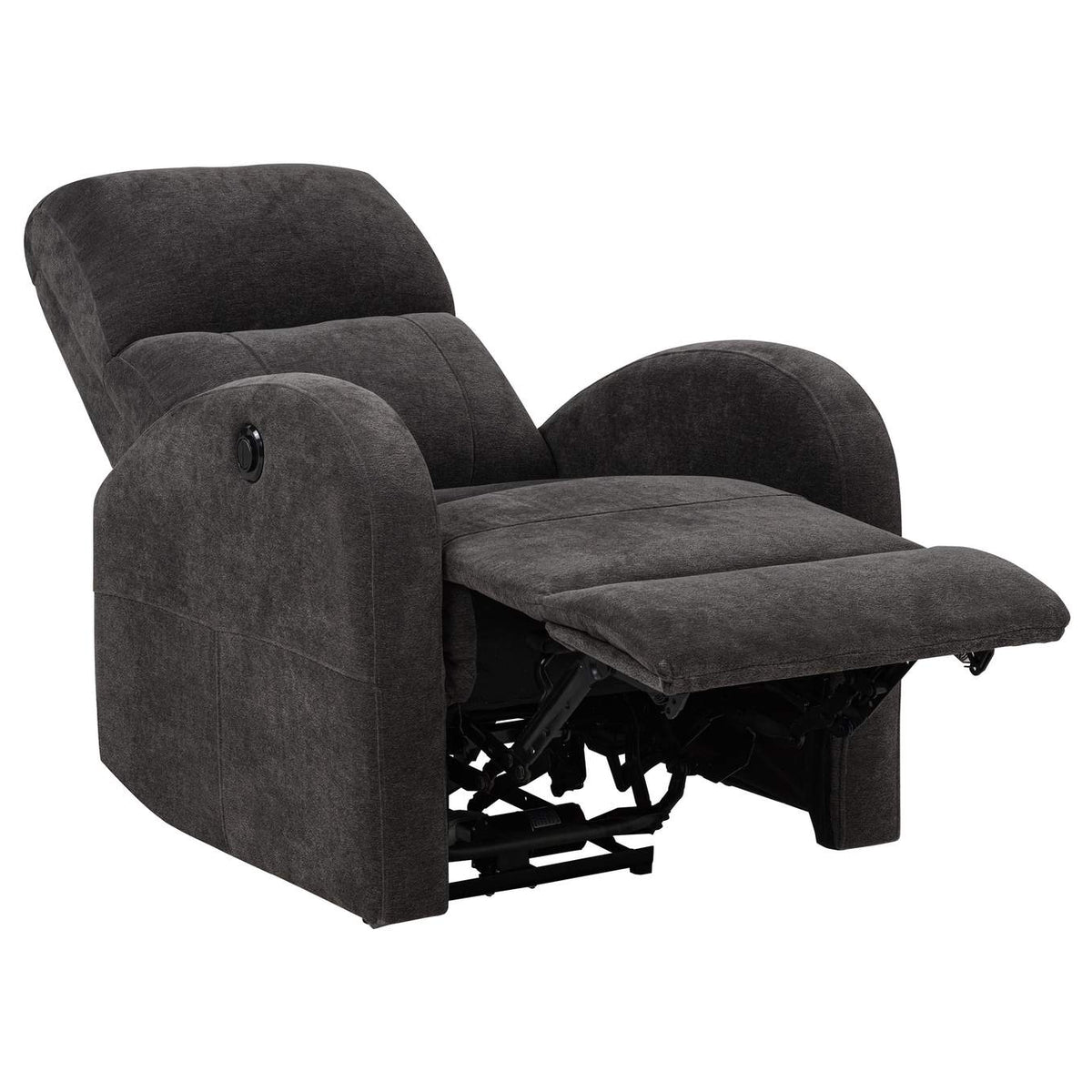 603293P Grant Fabric Upholstered Power Recliner Chair Charcoal Grey