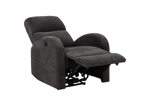 603293P Grant Fabric Upholstered Power Recliner Chair Charcoal Grey