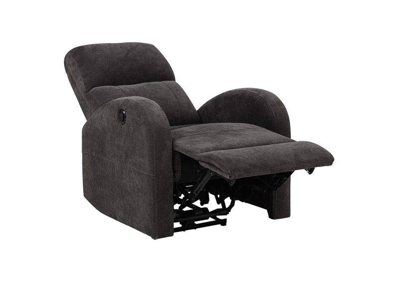603293P Grant Fabric Upholstered Power Recliner Chair Charcoal Grey