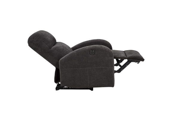 603293P Grant Fabric Upholstered Power Recliner Chair Charcoal Grey