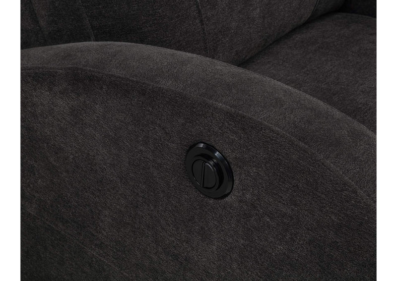 603293P Grant Fabric Upholstered Power Recliner Chair Charcoal Grey