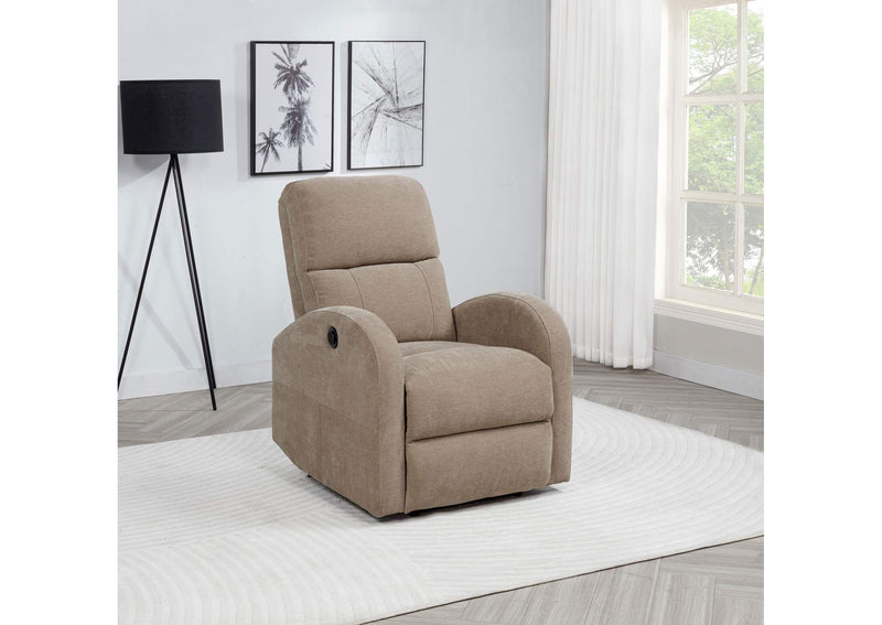 603303P Grant Fabric Upholstered Power Recliner Chair Camel