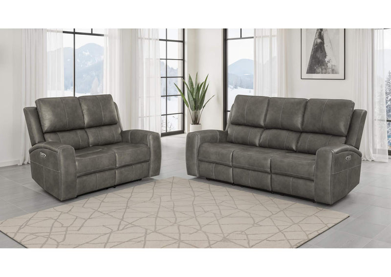 603431PPP-S2 Brickston 2-piece Triple Power Reclining Sofa Set Charcoal