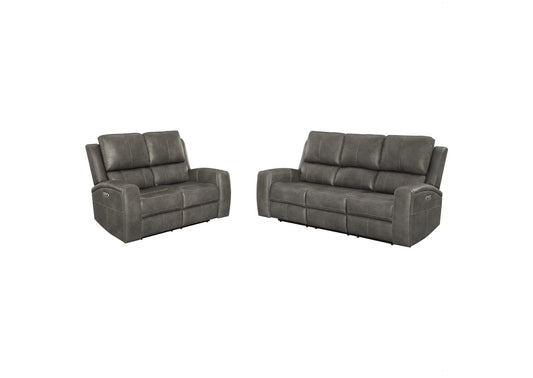 603431PPP-S2 Brickston 2-piece Triple Power Reclining Sofa Set Charcoal