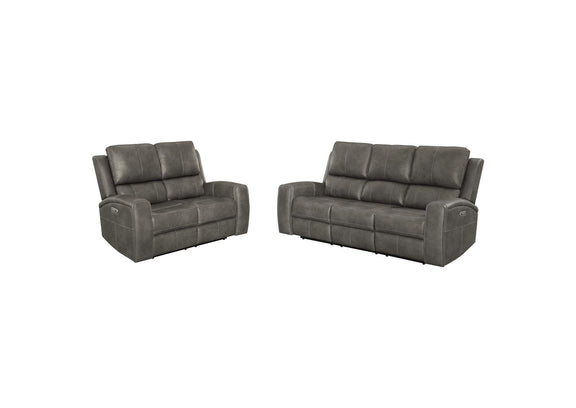 603431PPP-S2 Brickston 2-piece Triple Power Reclining Sofa Set Charcoal