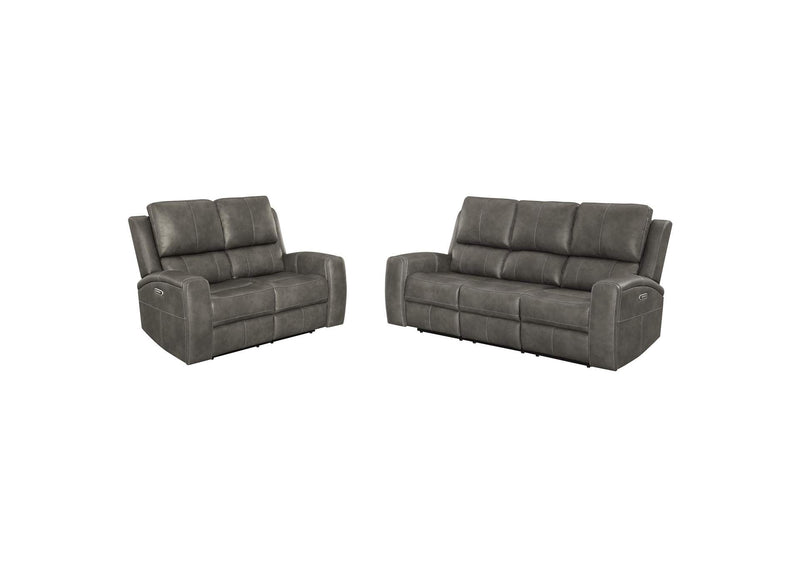 603431PPP-S2 Brickston 2-piece Triple Power Reclining Sofa Set Charcoal