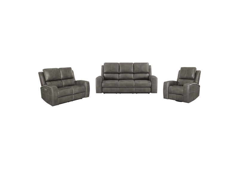 603431PPP-S3 Brickston 3-piece Triple Power Reclining Sofa Set Charcoal