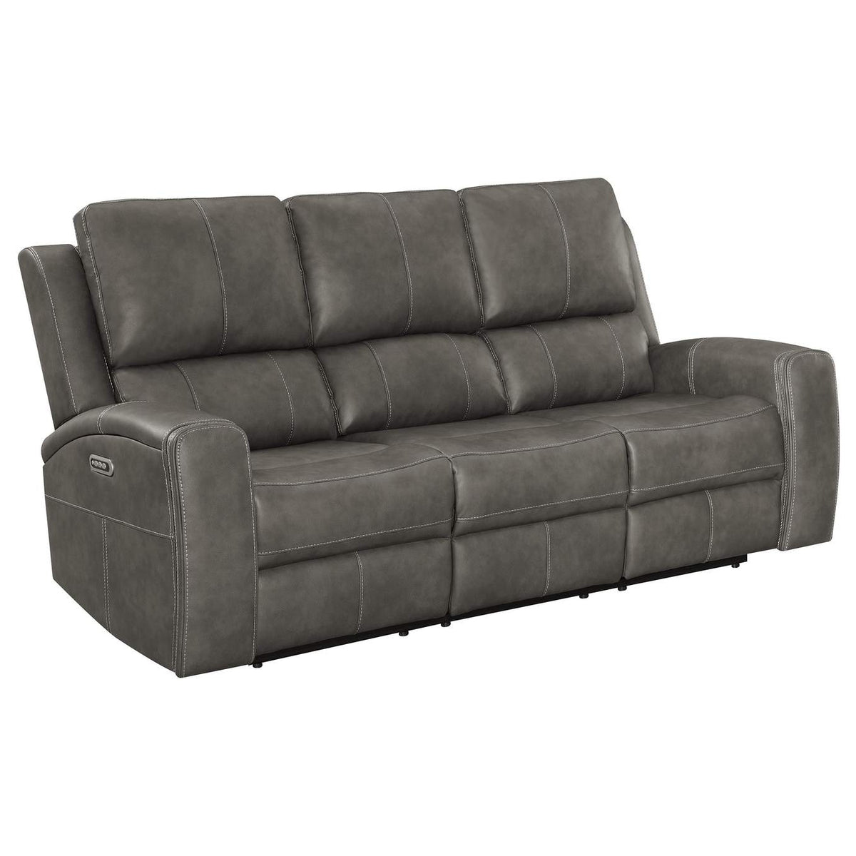603431PPP-S3 Brickston 3-piece Triple Power Reclining Sofa Set Charcoal