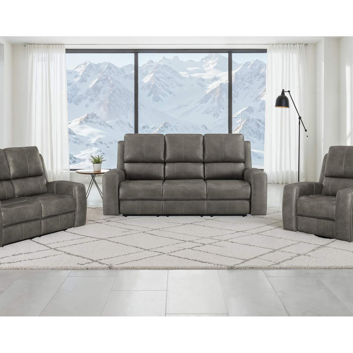 603433PPP Brickston Triple Power Swivel Glider Recliner Charcoal