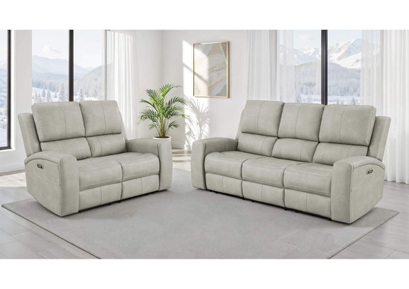 603434PPP-S2 Brickston 2-piece Triple Power Reclining Sofa Set Grey