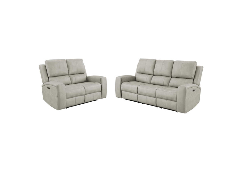 603434PPP-S2 Brickston 2-piece Triple Power Reclining Sofa Set Grey