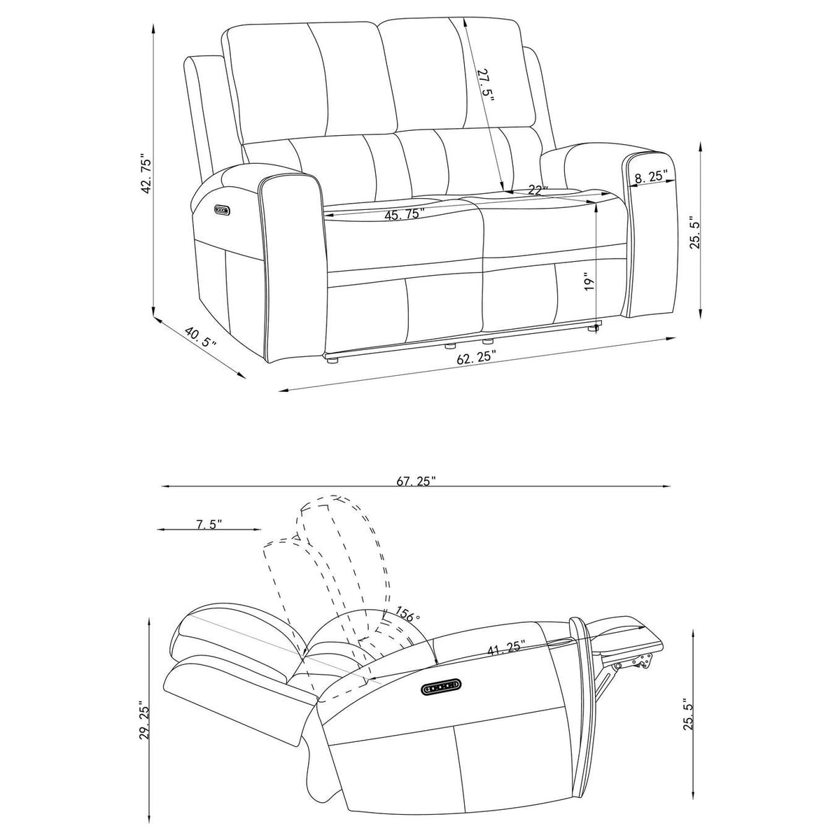603434PPP-S3 Brickston 3-piece Triple Power Reclining Sofa Set Grey