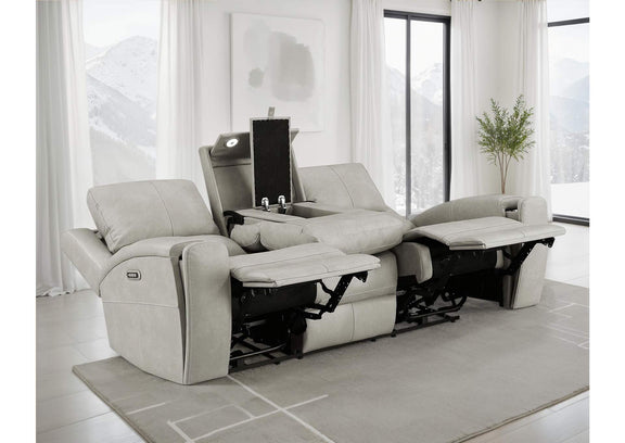 603434PPP Brickston Triple Power Reclining Sofa Grey