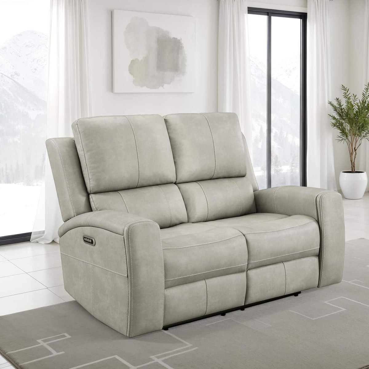 603435PPP Brickston Triple Power Reclining Loveseat Grey