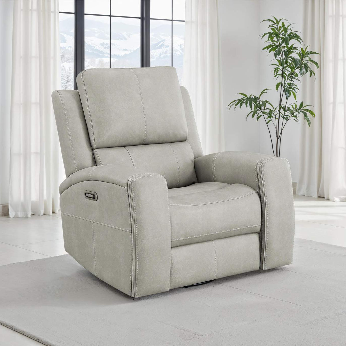 603436PPP Brickston Triple Power Swivel Glider Recliner Grey