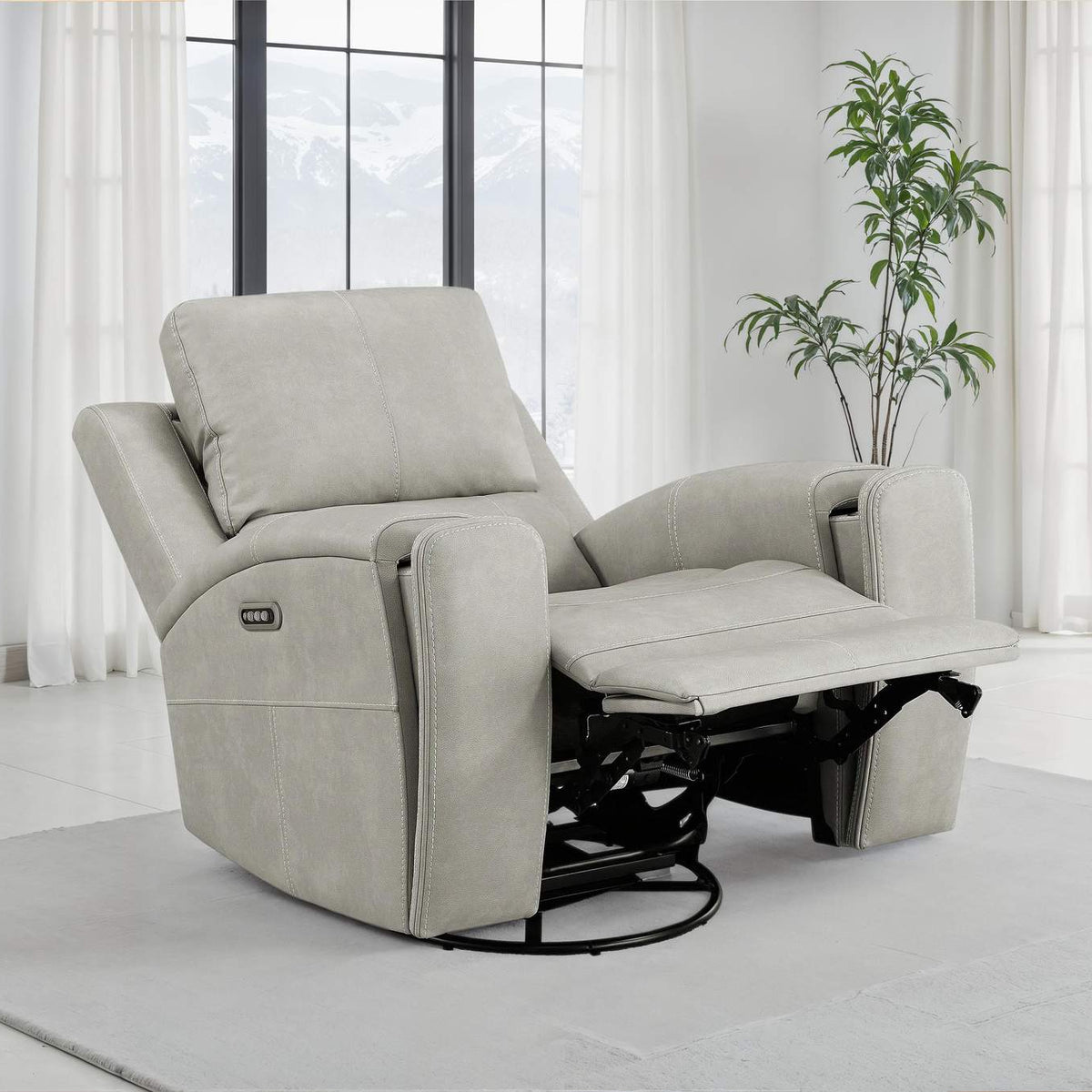 603436PPP Brickston Triple Power Swivel Glider Recliner Grey