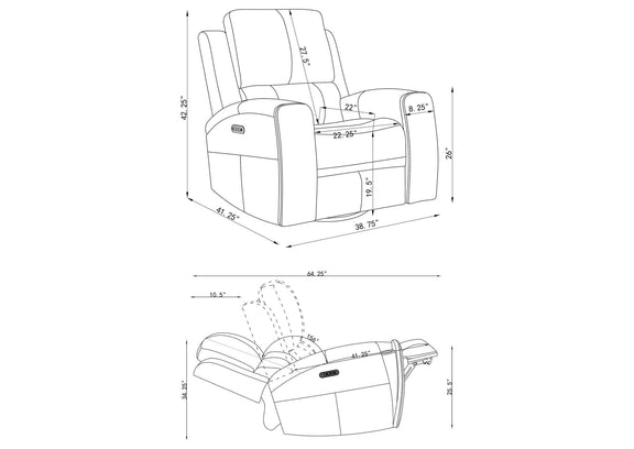 603436PPP Brickston Triple Power Swivel Glider Recliner Grey