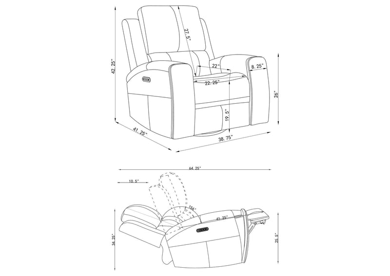 603436PPP Brickston Triple Power Swivel Glider Recliner Grey