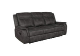 603504-S2 Lawrence 2-piece Upholstered Reclining Sofa Set Charcoal