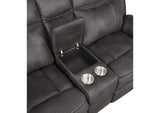 603504-S2 Lawrence 2-piece Upholstered Reclining Sofa Set Charcoal