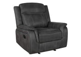 603504-S3 Lawrence 3-piece Upholstered Reclining Sofa Set Charcoal