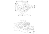 603504 Lawrence Upholstered Padded Arm Reclining Sofa Charcoal