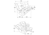 603505 Lawrence Upholstered Padded Arm Reclining Loveseat Charcoal
