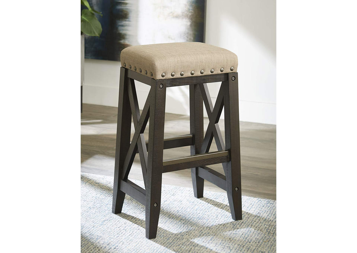 7YC968U Yosemite Solid Wood Upholstered Bar Stool In Cafe